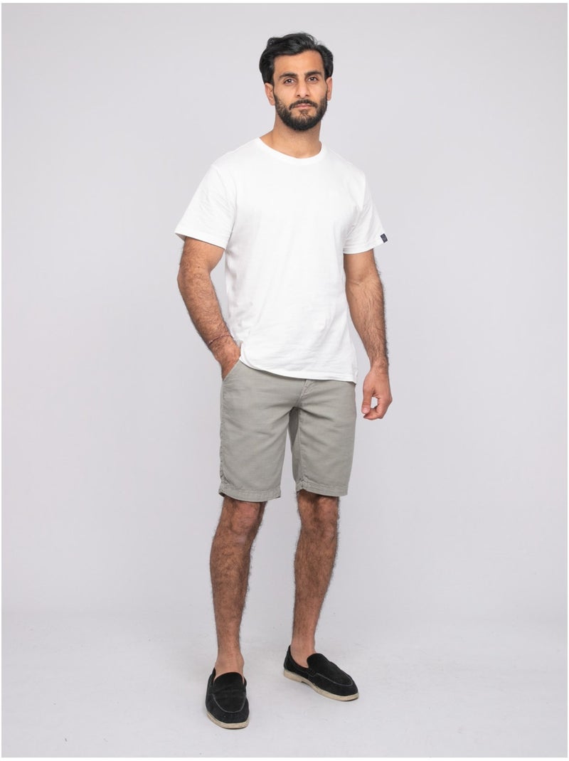 Bermuda de algodón slub BELKINO Verde claro - Kiabi