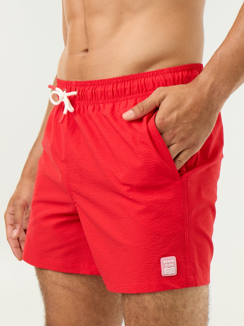 Bermuda de baño con 2 bolsillos Rojo - Kiabi