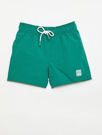 Bermuda de baño con efecto gofrado