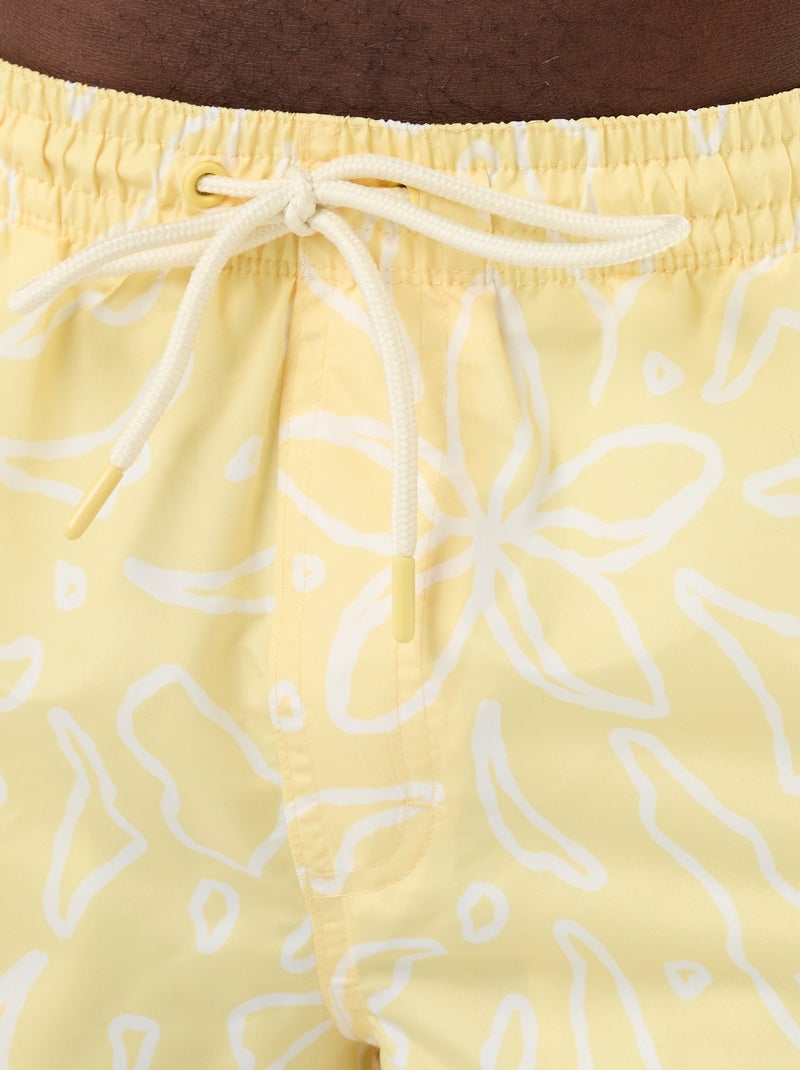Bermuda de baño con estampado Amarillo - Kiabi