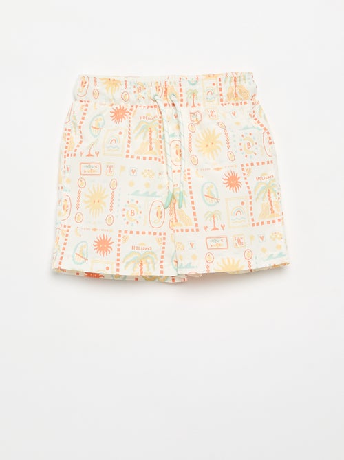 Bermuda de baño con estampado integral 'mar' - Kiabi