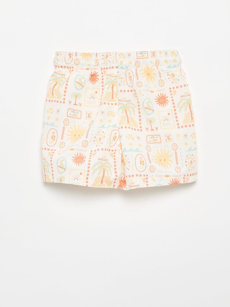Bermuda de baño con estampado integral 'mar' Blanco - Kiabi