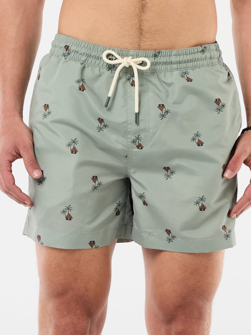 Bermuda de baño con estampado Kaki - Kiabi