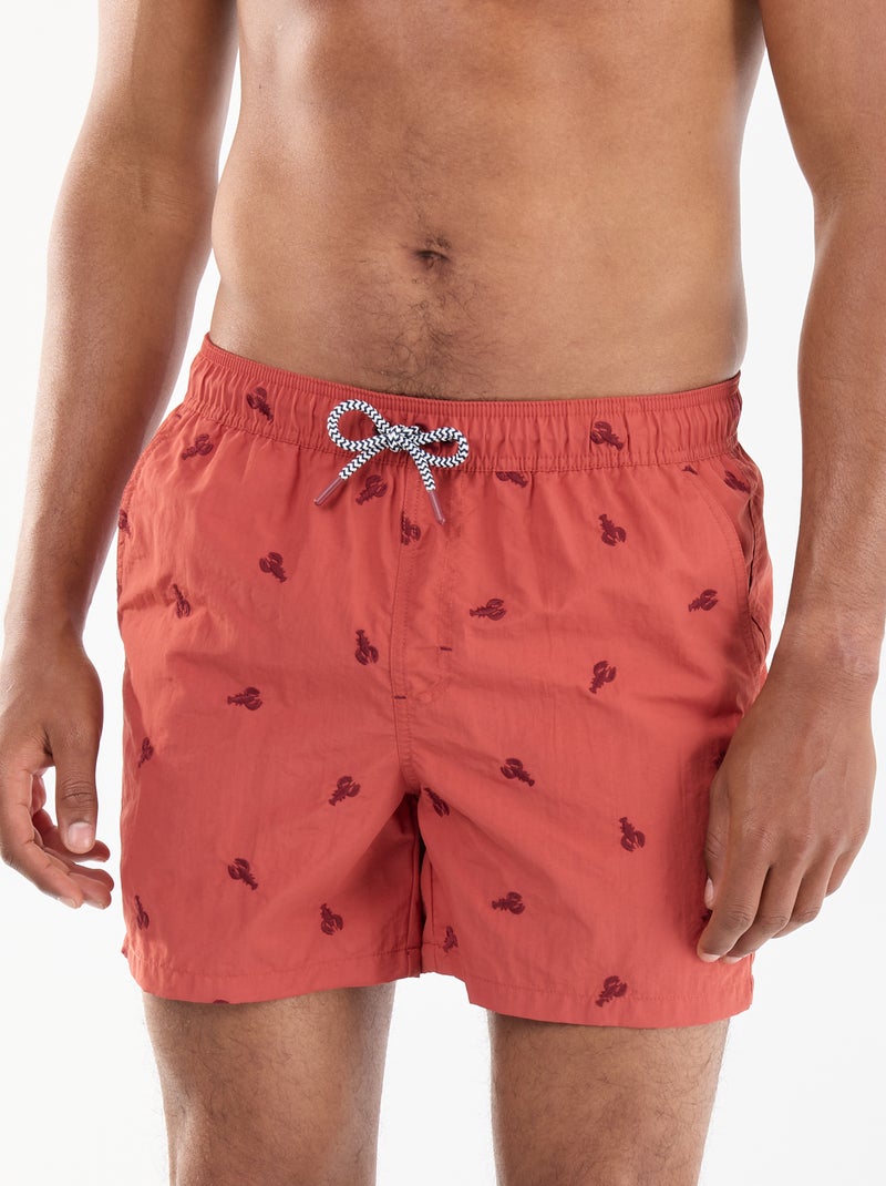 Bermuda de baño con estampado Rojo - Kiabi