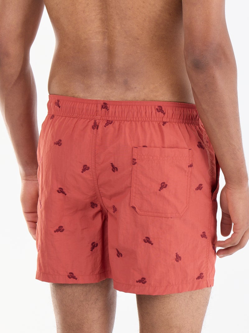 Bermuda de baño con estampado Rojo - Kiabi