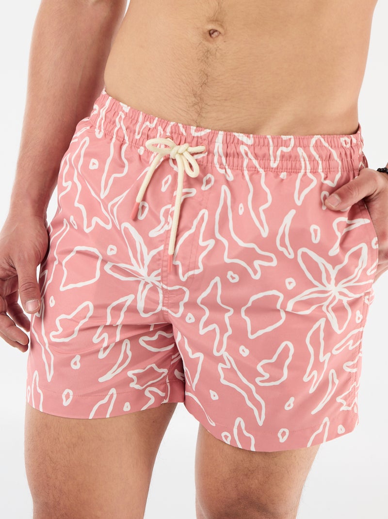 Bermuda de baño con estampado Rojo - Kiabi