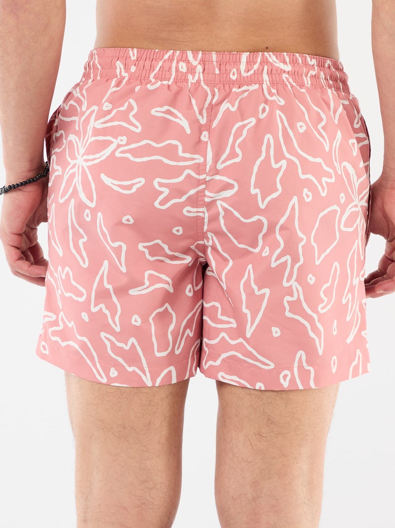 Bermuda de baño con estampado Rojo - Kiabi
