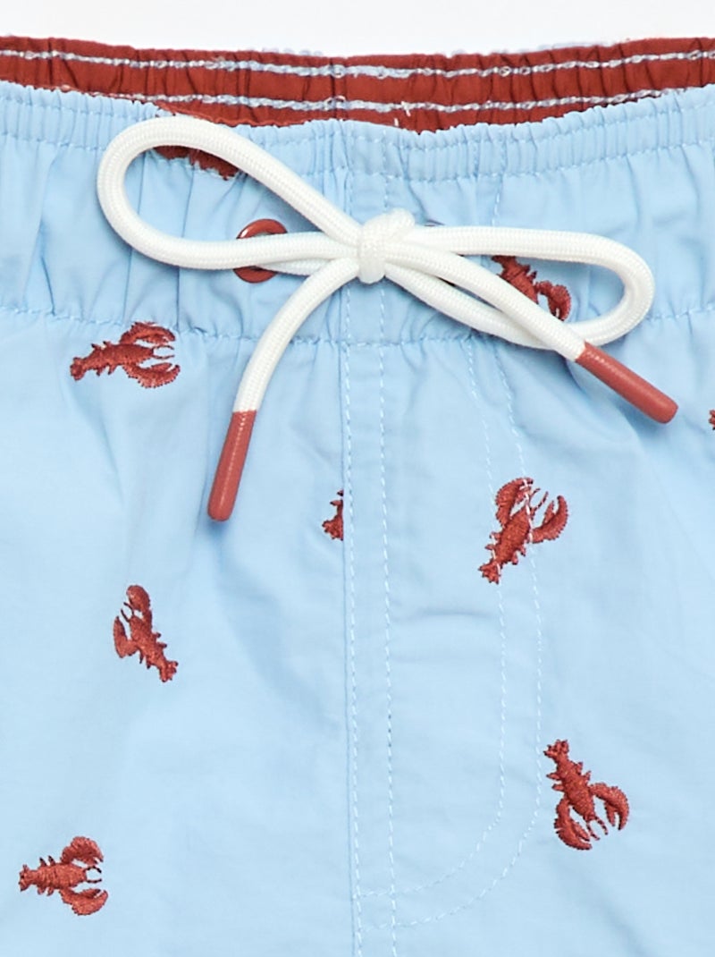 Bermuda de baño estampado integral con motivos tropicales Azul - Kiabi