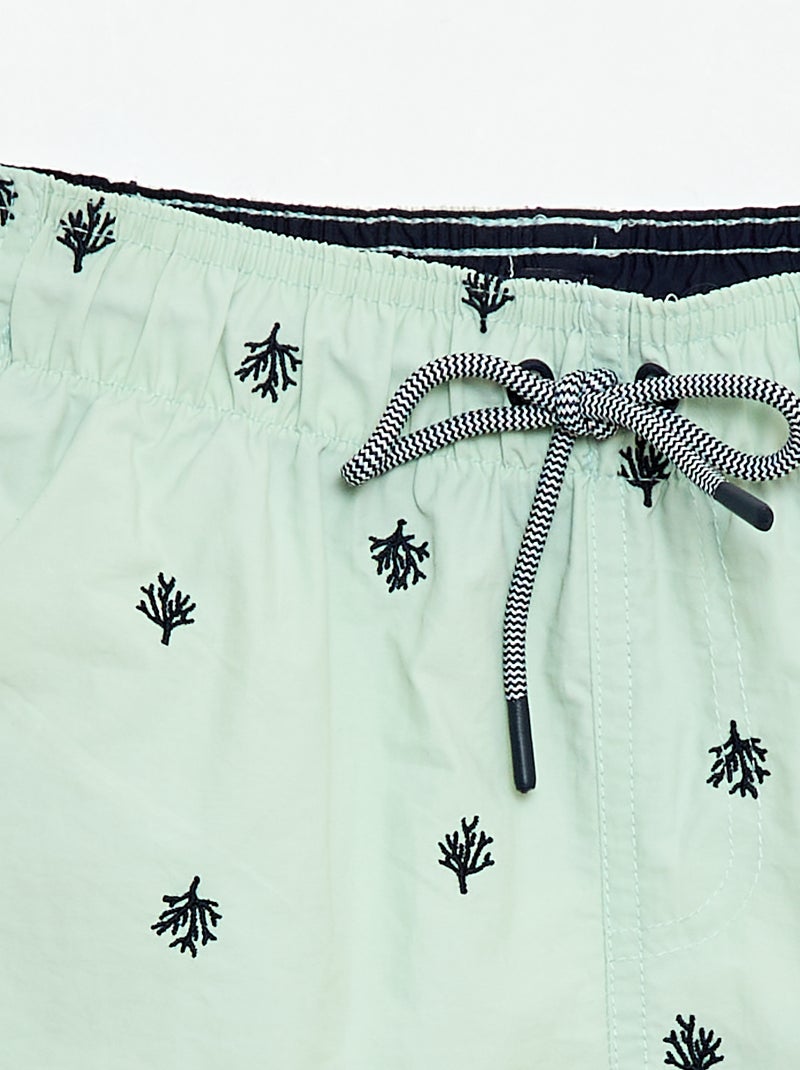 Bermuda de baño estampado integral con motivos tropicales Azul - Kiabi