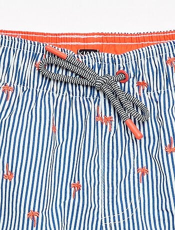 Bermuda de baño estampado integral con motivos tropicales