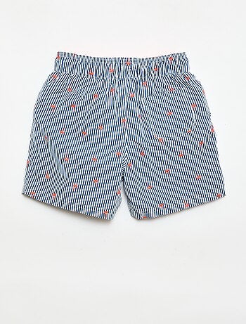 Bermuda de baño estampado integral con motivos tropicales