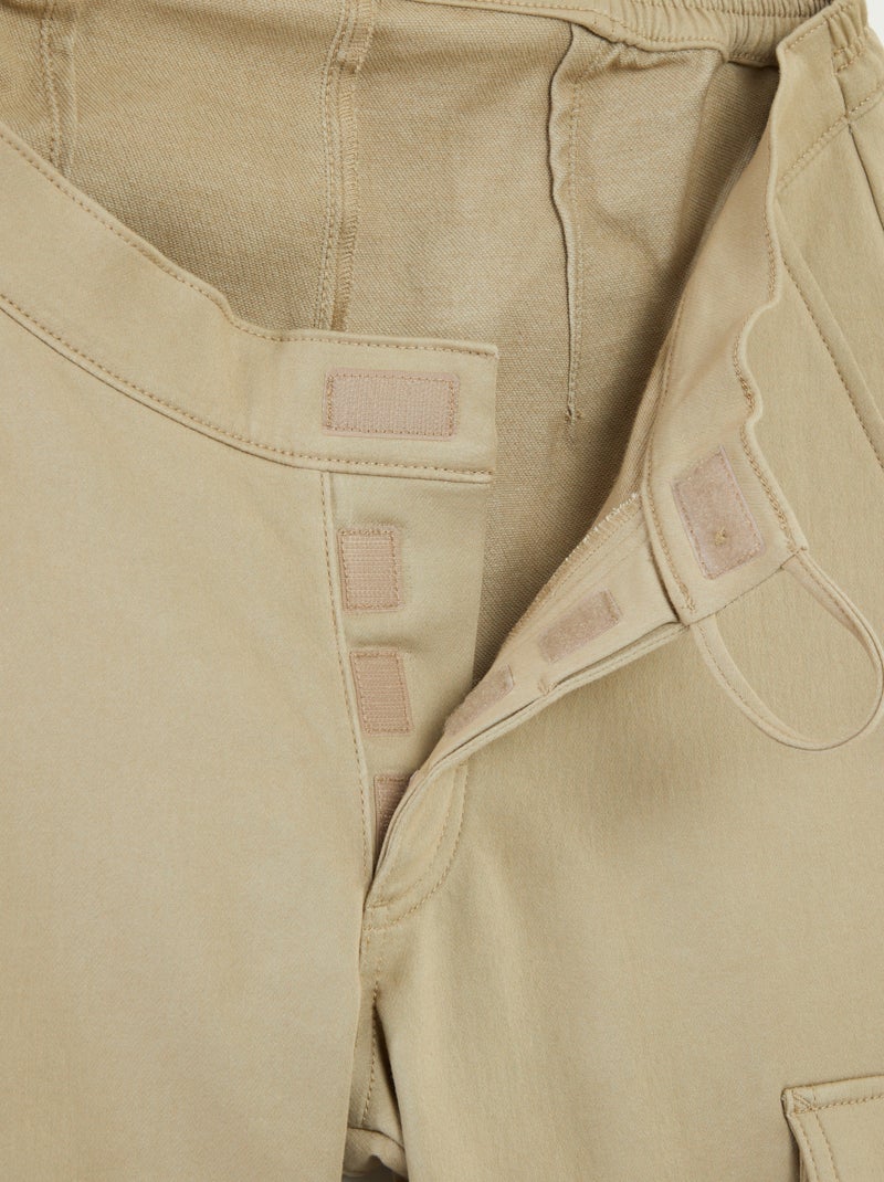 Bermuda de felpa - colección fácil de poner beige - Kiabi