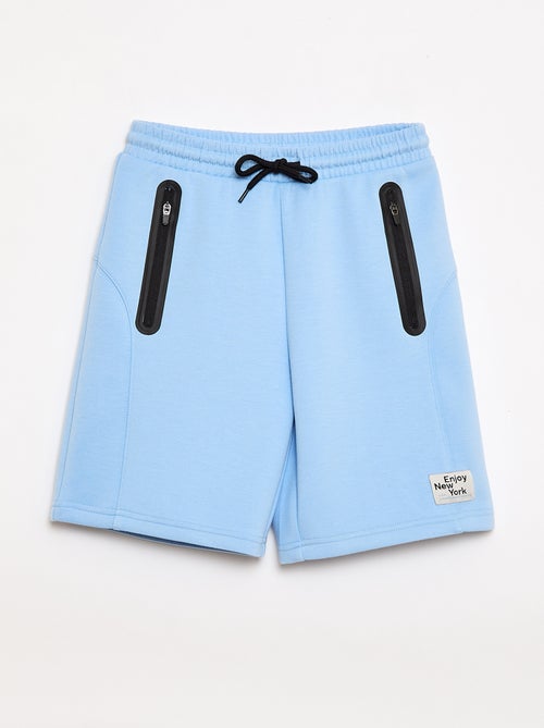 Bermuda de felpa con bolsillos con cremallera - Kiabi