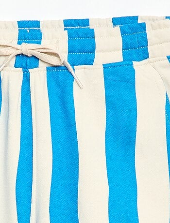 Bermuda de felpa con estampado y 2 bolsillos