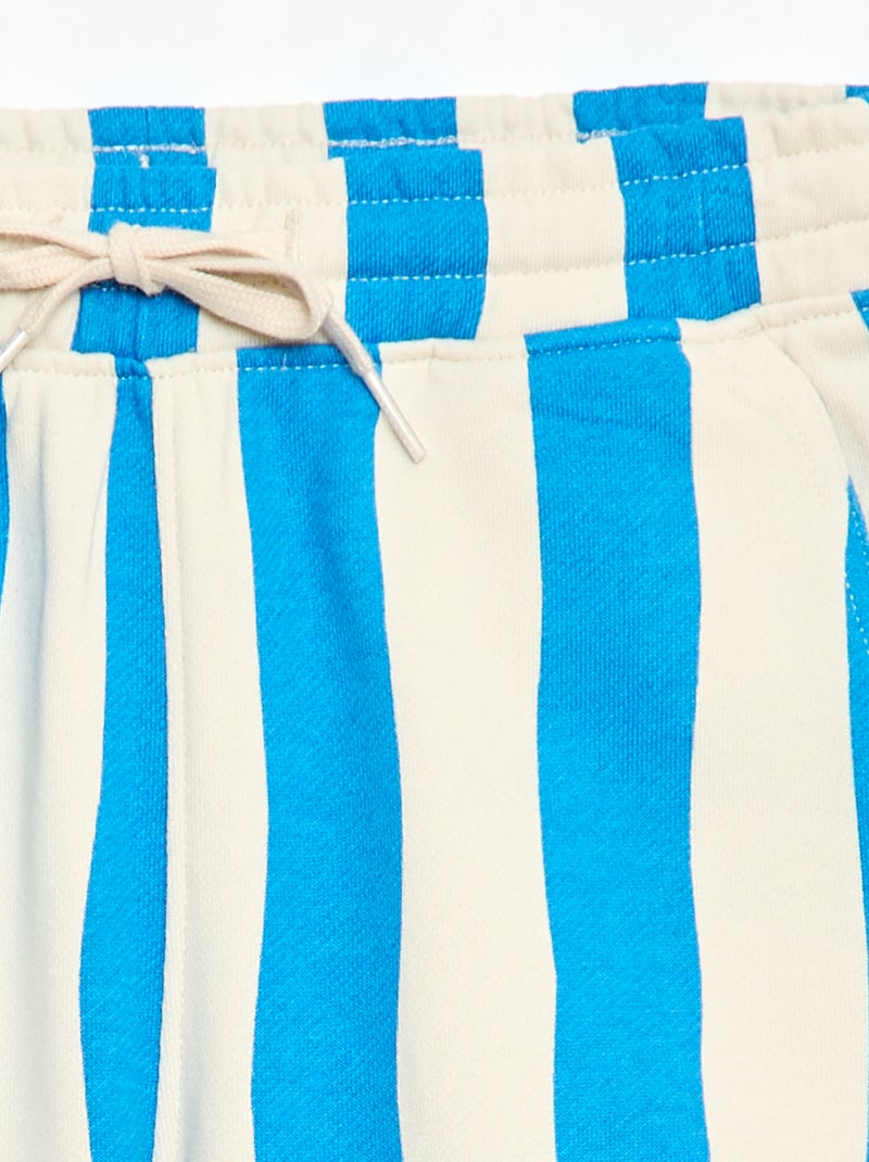 Bermuda de felpa con estampado y 2 bolsillos Azul - Kiabi