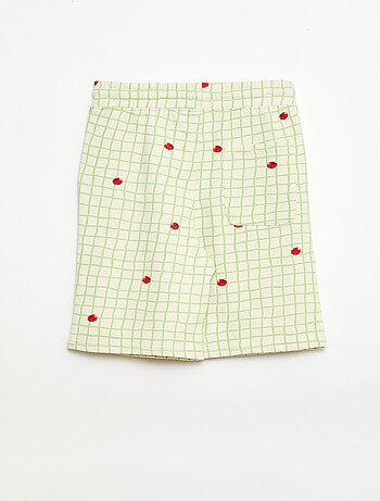 Bermuda de felpa con estampado y 2 bolsillos