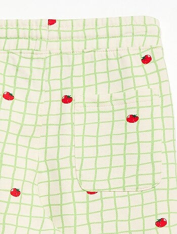 Bermuda de felpa con estampado y 2 bolsillos