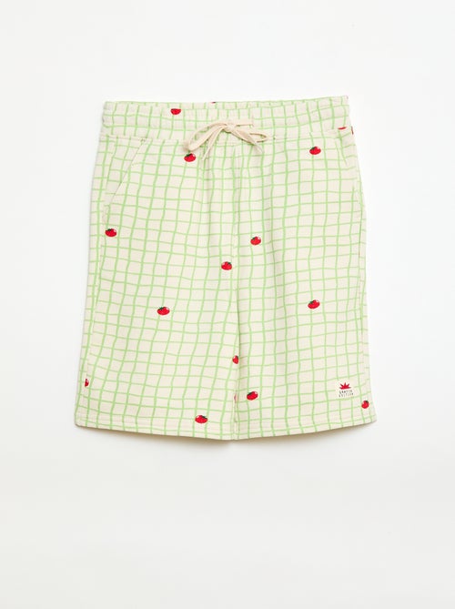 Bermuda de felpa con estampado y 2 bolsillos - Kiabi