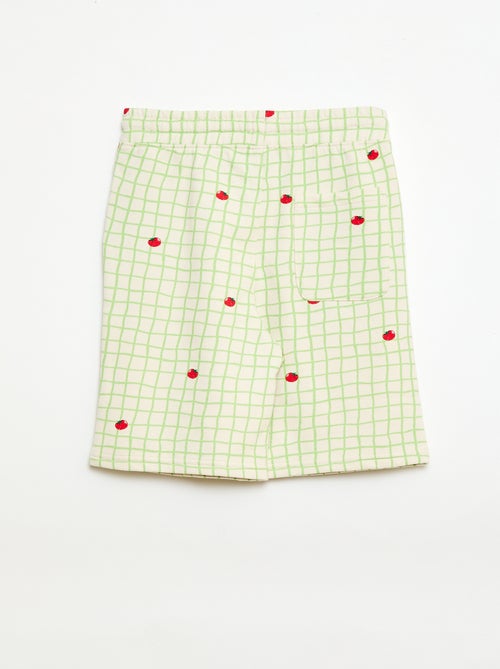 Bermuda de felpa con estampado y 2 bolsillos - Kiabi