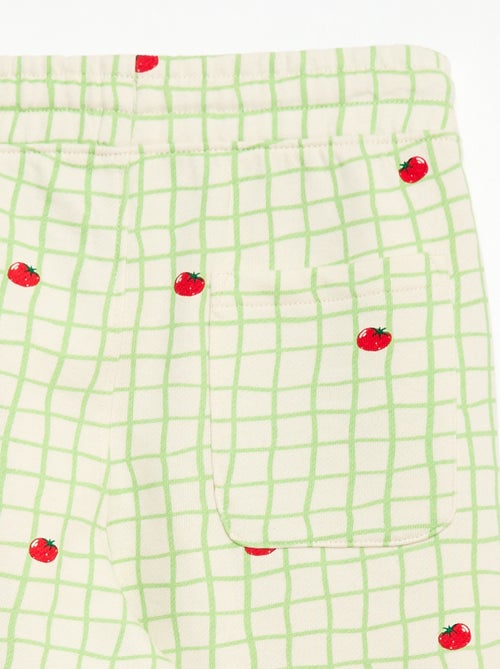 Bermuda de felpa con estampado y 2 bolsillos - Kiabi