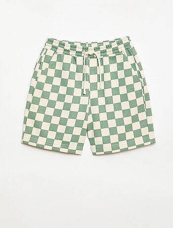 Bermuda de felpa estampada