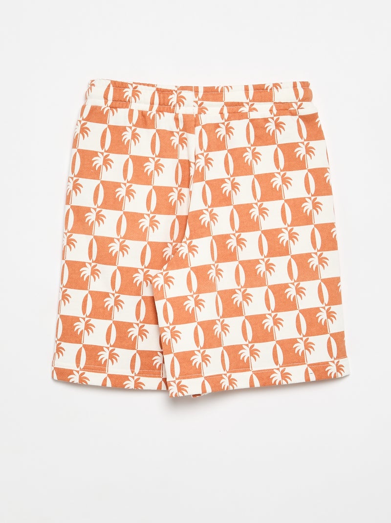 Bermuda de felpa francesa estampada Rojo - Kiabi