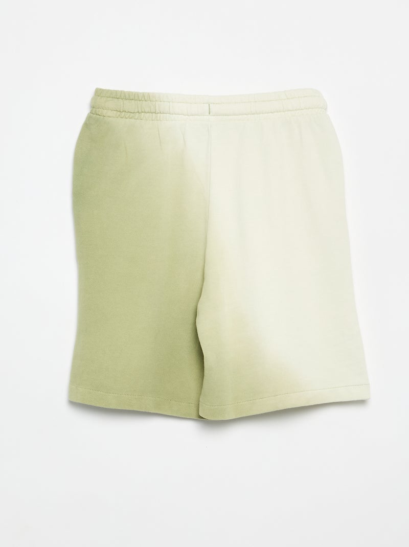 Bermuda de felpa francesa tie-dye Verde - Kiabi