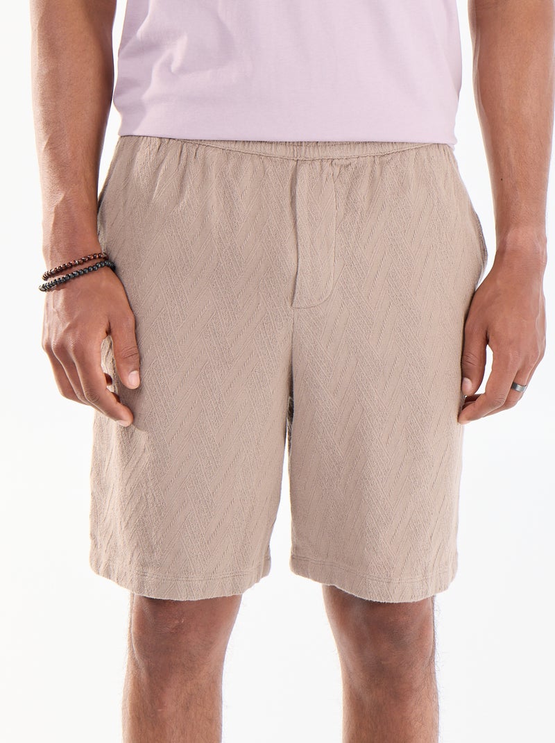 Bermuda de felpa ligera Beige - Kiabi