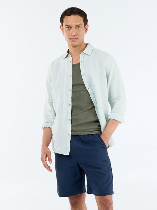 Bermuda de felpa ligera con cordones ajustables - Kiabi