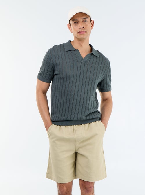 Bermuda de felpa ligera con cordones ajustables - Kiabi