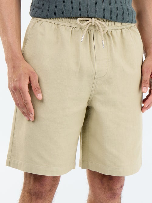 Bermuda de felpa ligera con cordones ajustables - Kiabi