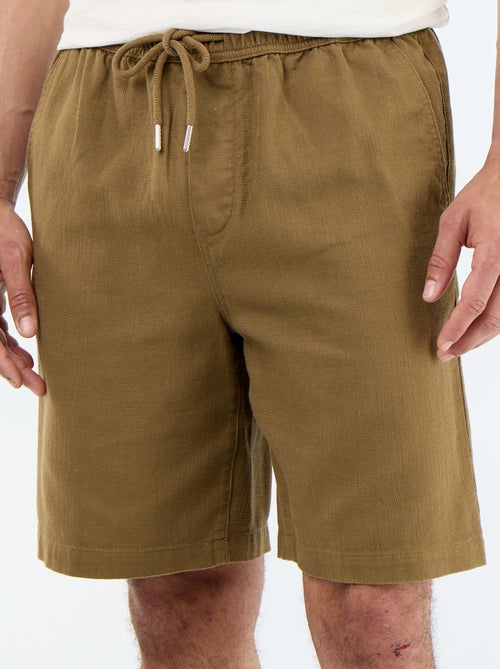 Bermuda de felpa ligera con cordones ajustables - Kiabi