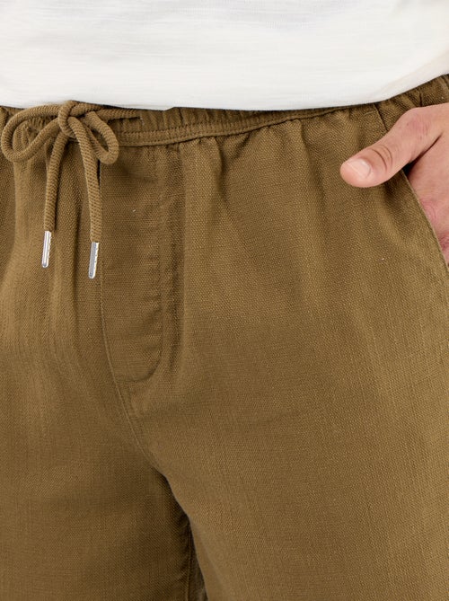 Bermuda de felpa ligera con cordones ajustables - Kiabi