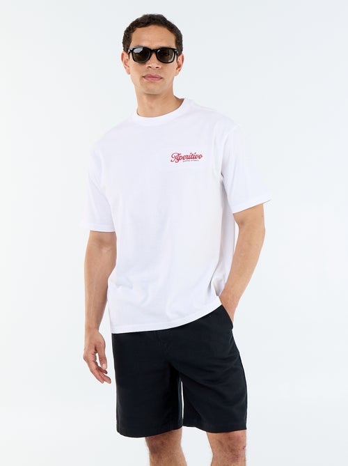 Bermuda de felpa ligera con cordones ajustables - Kiabi