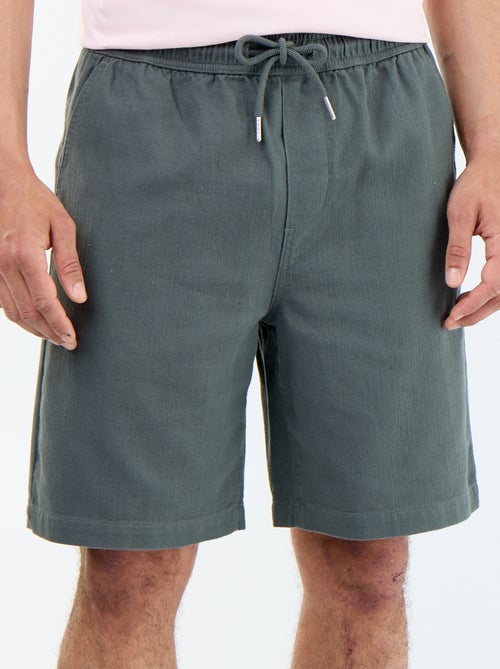 Bermuda de felpa ligera con cordones ajustables - Kiabi