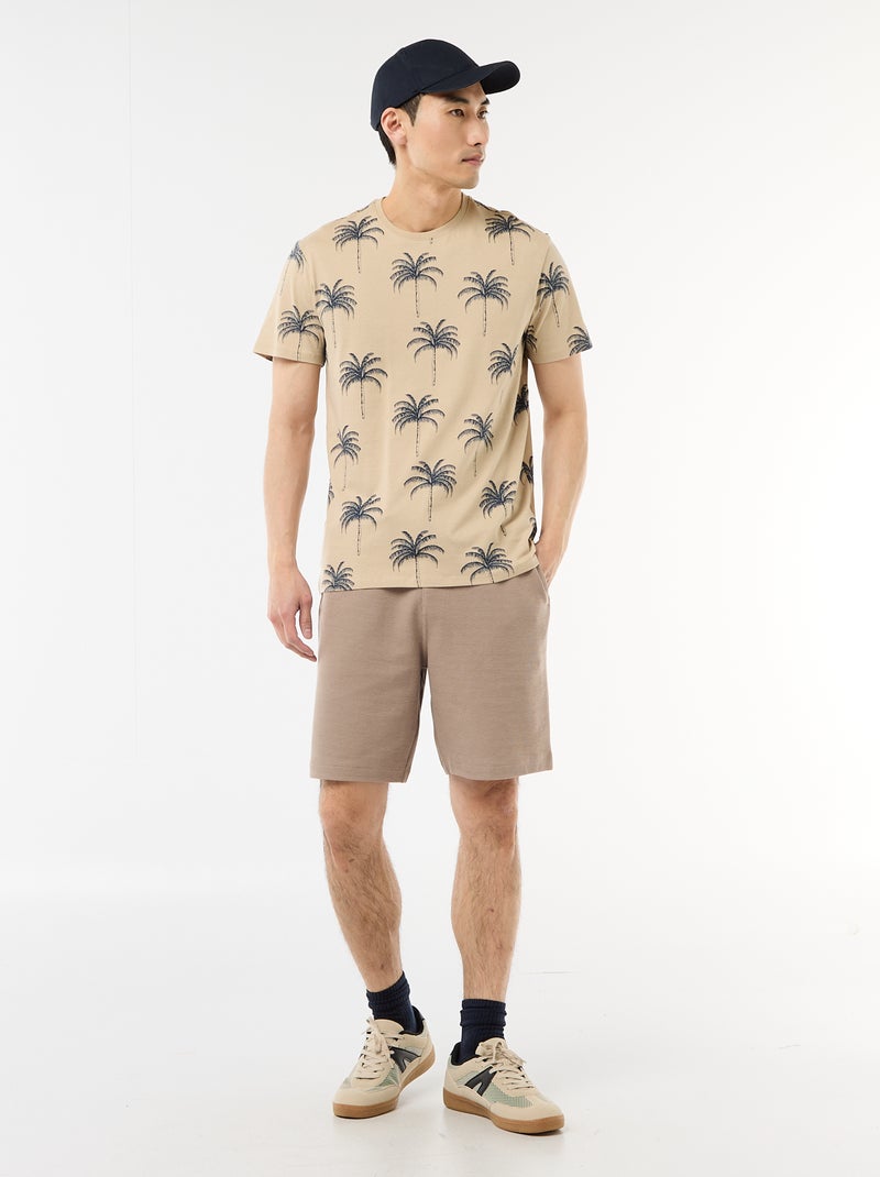Bermuda de felpa ligera (felpa) Beige - Kiabi