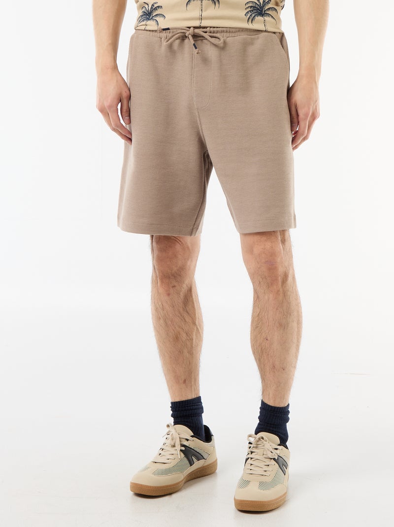 Bermuda de felpa ligera (felpa) Beige - Kiabi