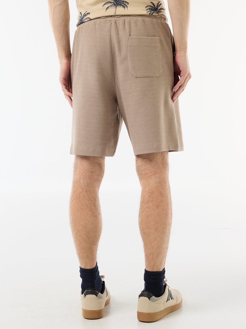 Bermuda de felpa ligera (felpa) Beige - Kiabi