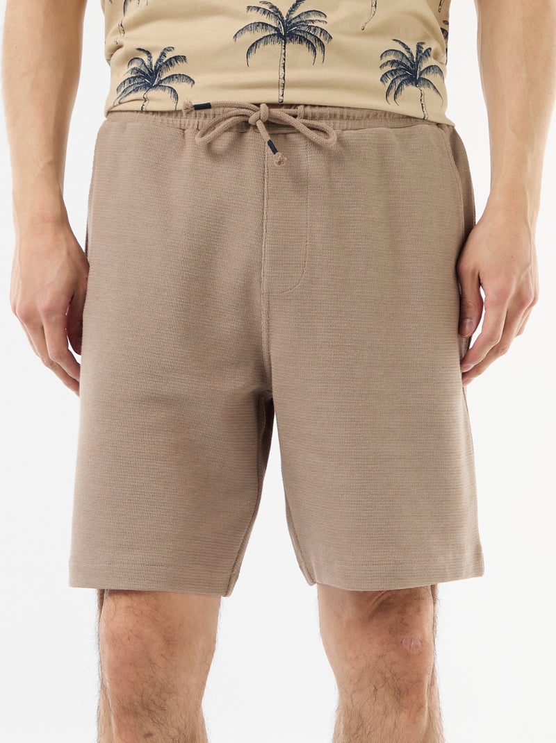 Bermuda de felpa ligera (felpa) Beige - Kiabi