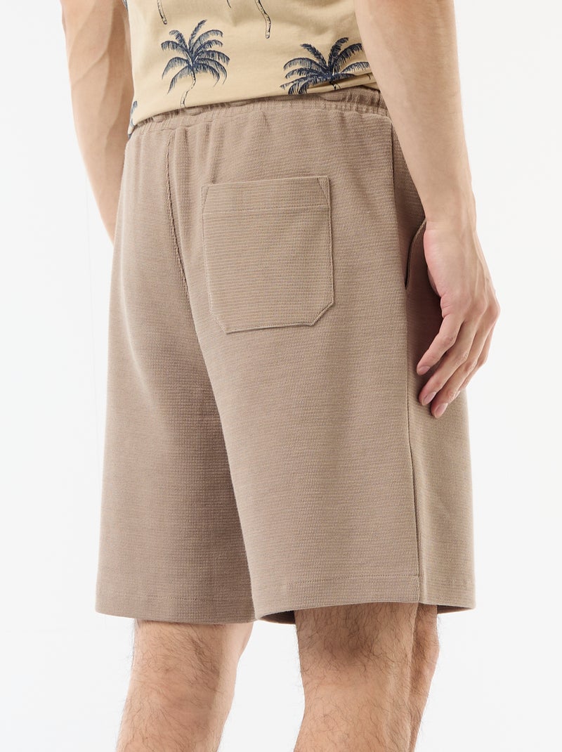 Bermuda de felpa ligera (felpa) Beige - Kiabi