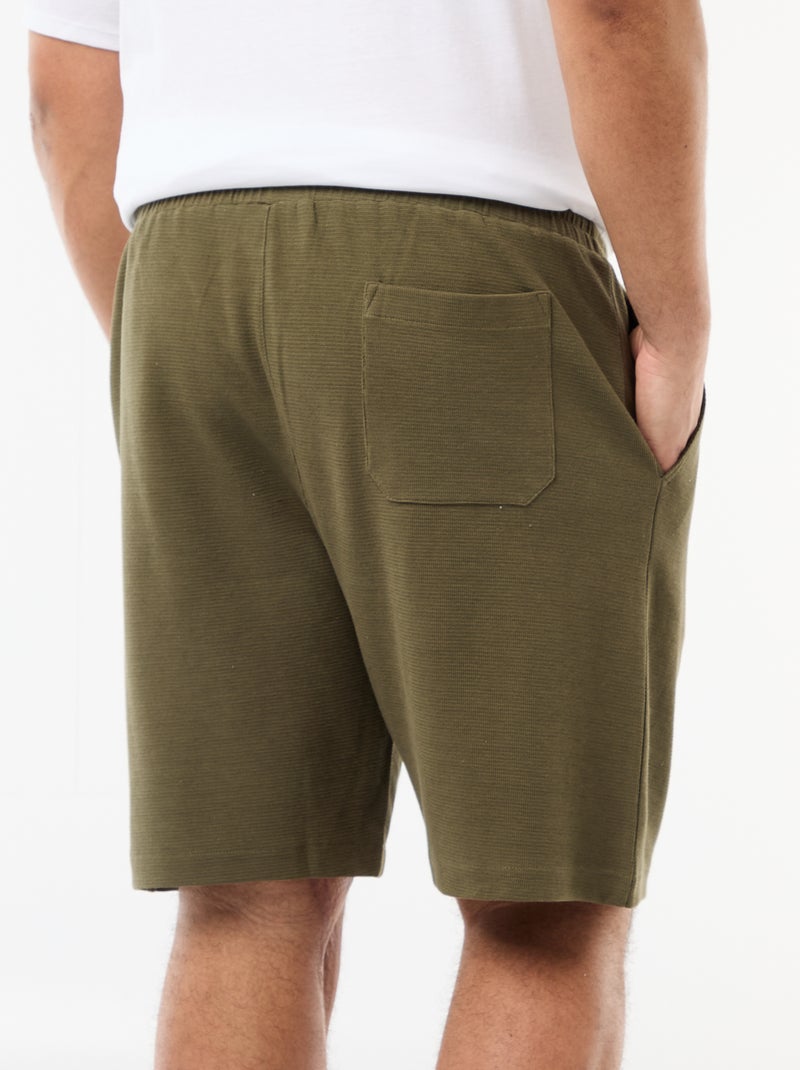 Bermuda de felpa ligera Kaki - Kiabi