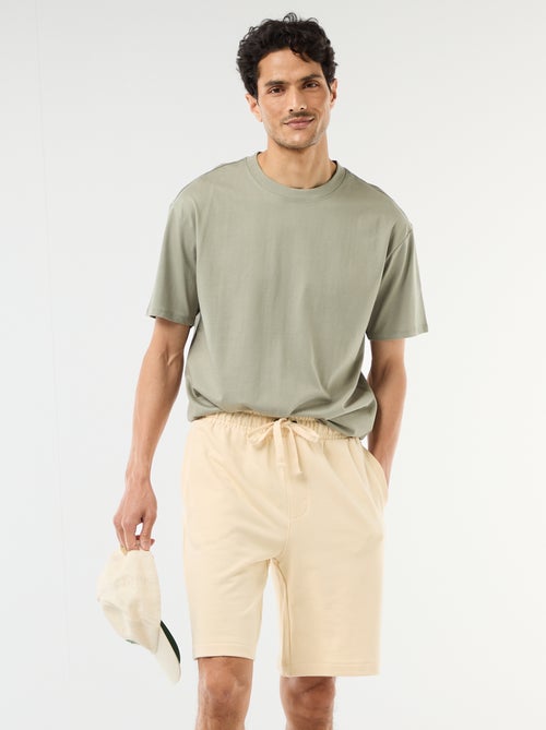 Bermuda de felpa ligera liso - Kiabi