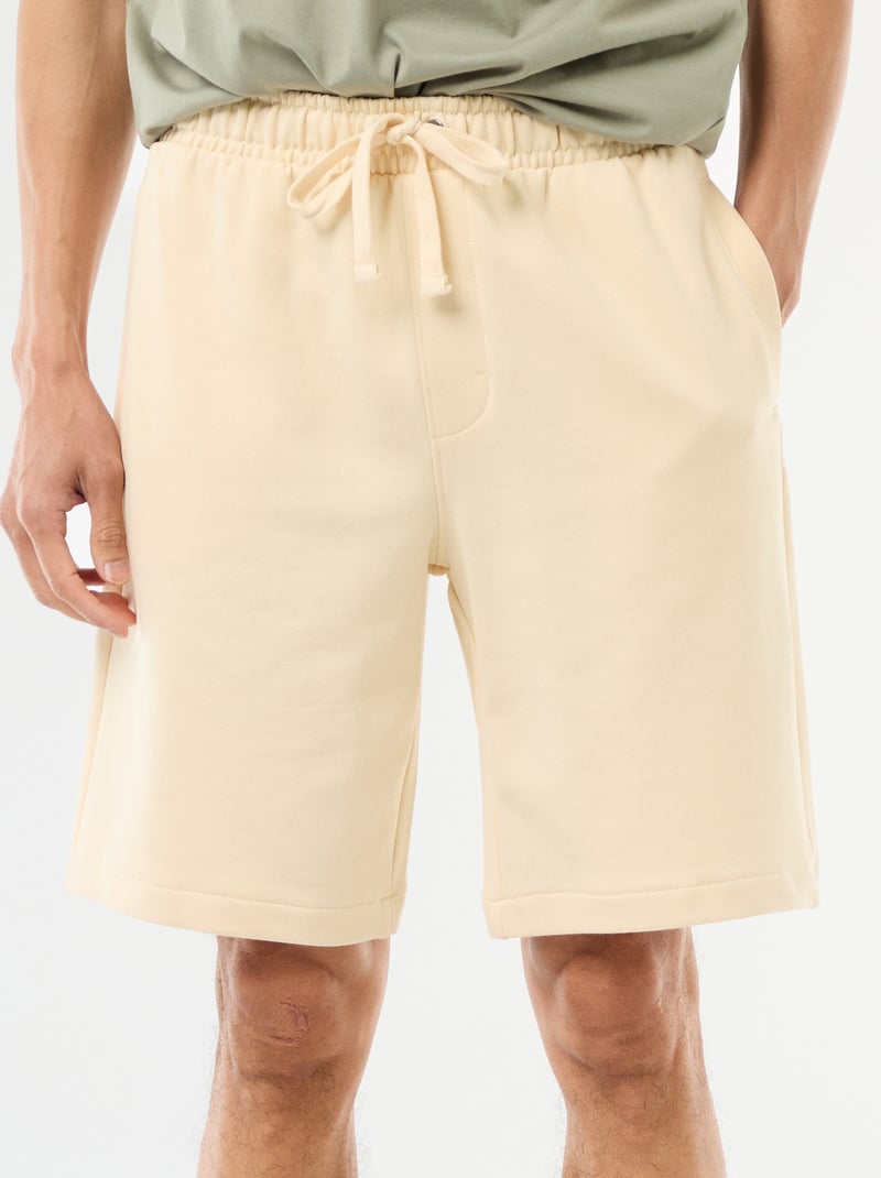 Bermuda de felpa ligera liso Amarillo - Kiabi