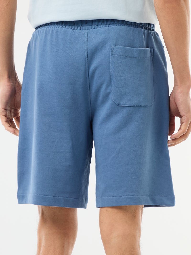 Bermuda de felpa ligera liso Azul - Kiabi
