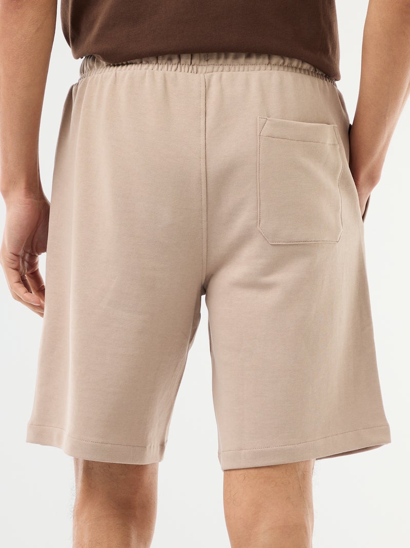 Bermuda de felpa ligera liso Beige - Kiabi