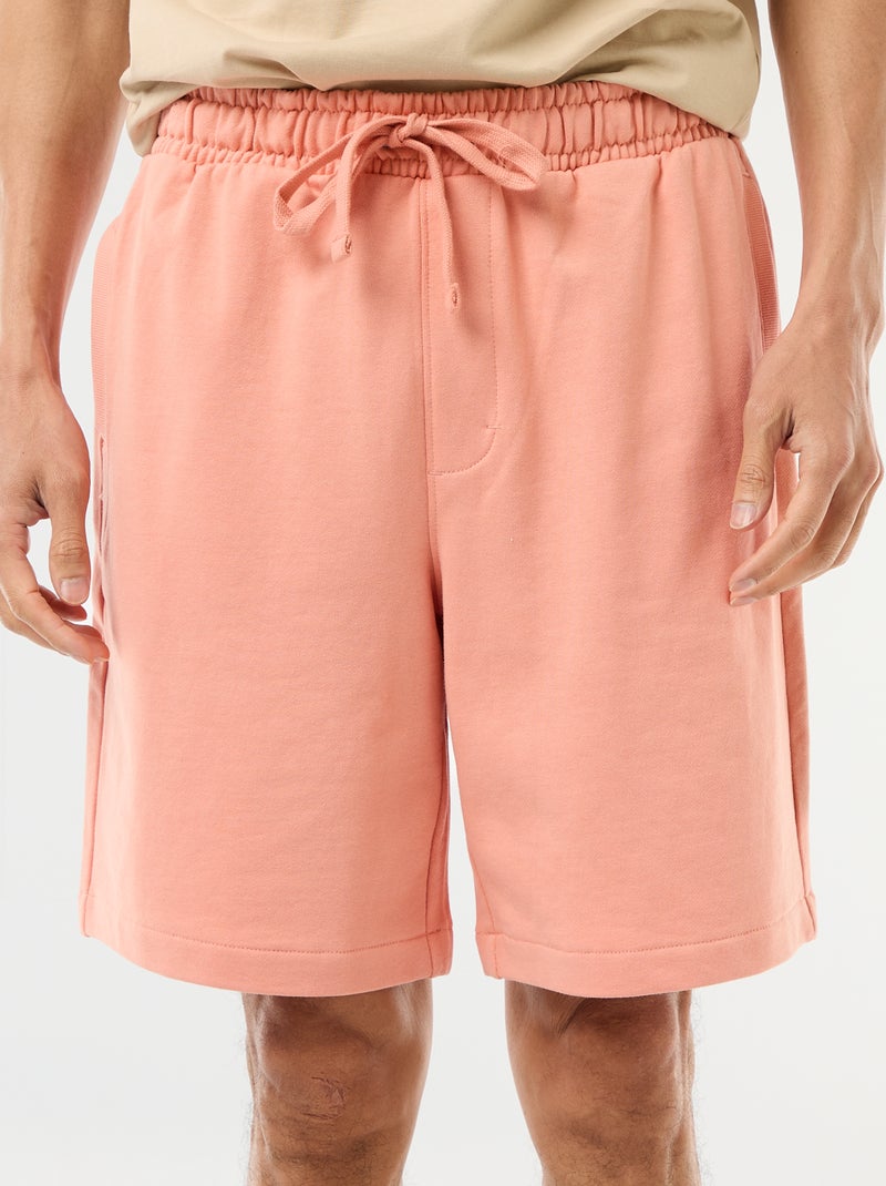 Bermuda de felpa ligera liso Naranja - Kiabi