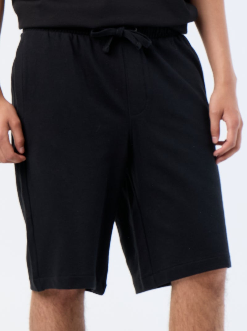 Bermuda de felpa Negro - Kiabi