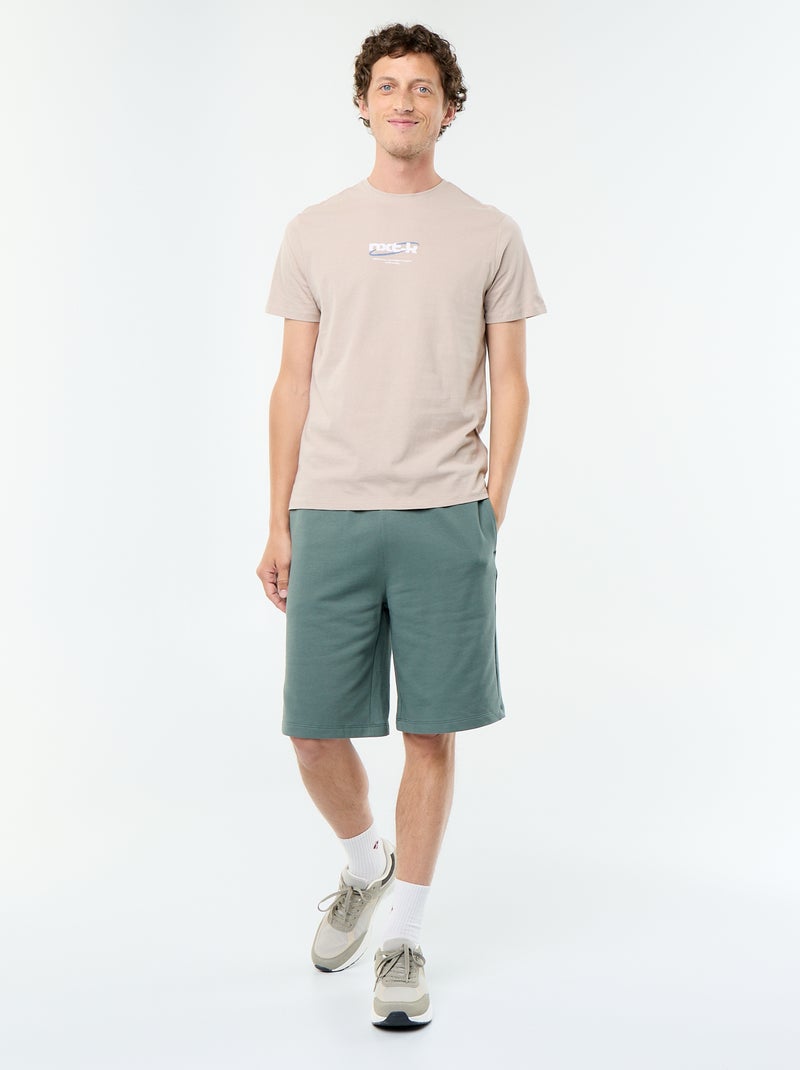 Bermuda de felpa Verde - Kiabi