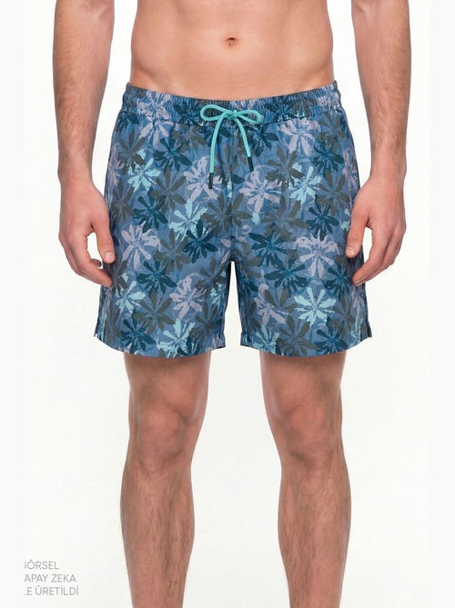Bermuda de hombre calm con estampado floral y marino penti - Kiabi Bermuda de hombre calm con estampado floral y marino penti - Kiabi