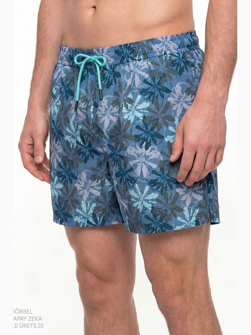 Bermuda de hombre calm con estampado floral y marino penti - Kiabi Bermuda de hombre calm con estampado floral y marino penti - Kiabi